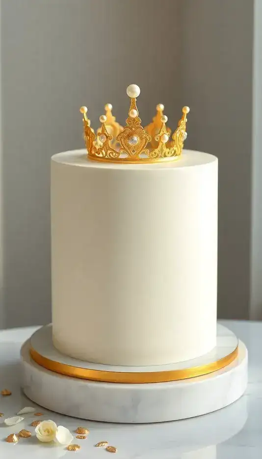 Elegant Anniversary Crown Cake