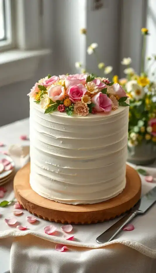 Rustic Floral Crown Cake