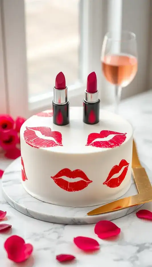 Lipstick Print Pattern Cake