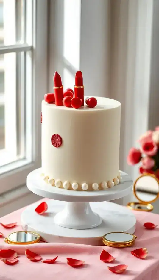 Vintage Red Lipstick Tribute Cake