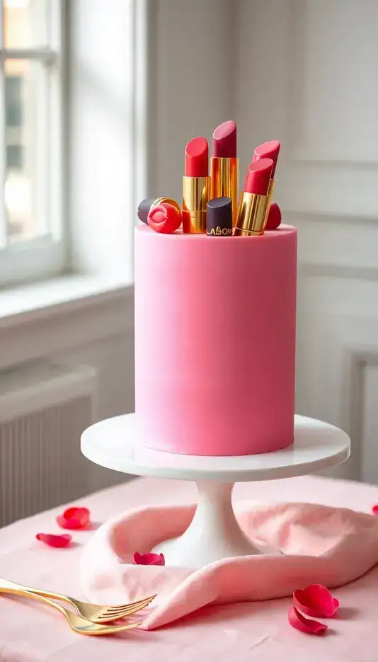 Playful Multicolor Lipstick Cake
