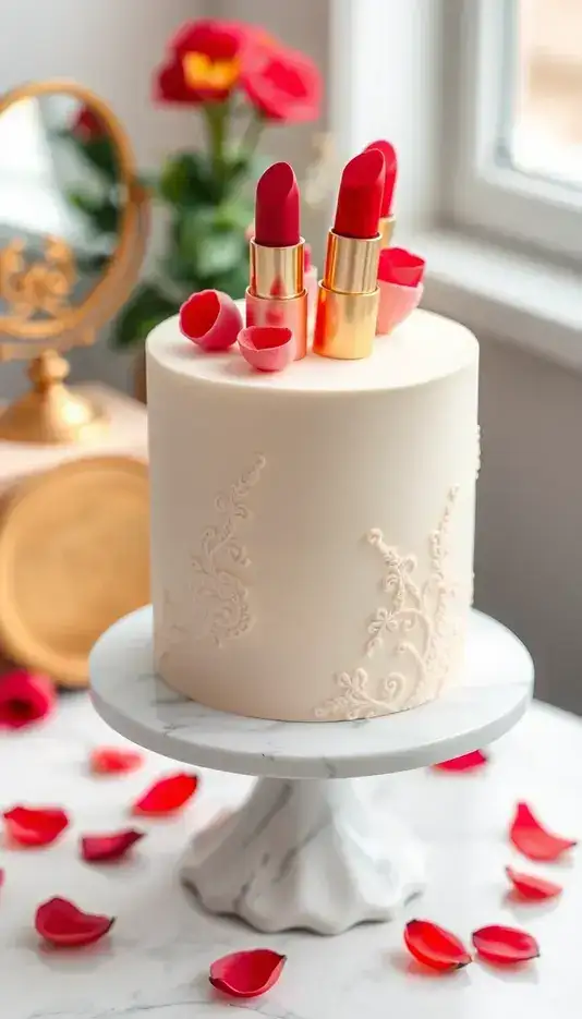 Lipstick and Lace Detail Cake