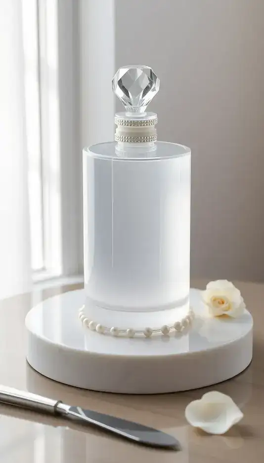 Minimalist Clear Glass Perfume Bottle Cake