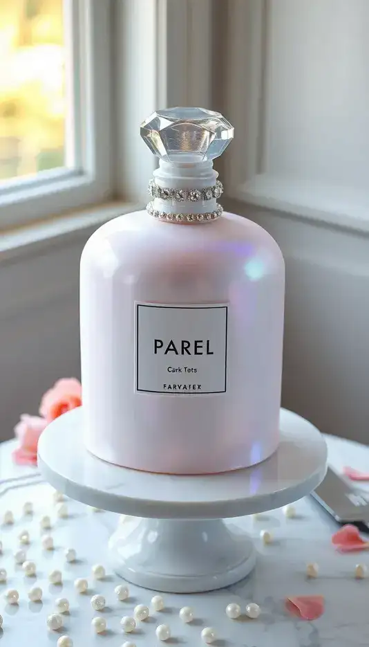 Iridescent Pearl Perfume Bottle Cake Inspiration