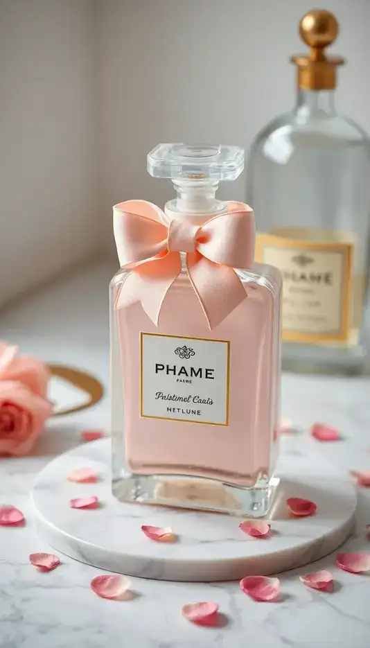 Feminine Bow Accented Perfume Bottle Cake