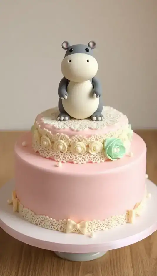 Hexagon Tiered Cake With Negative Space