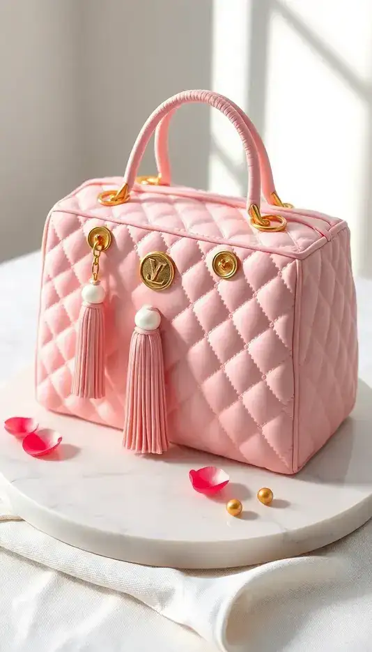 Handbag Cake Featuring Elegant Tassels
