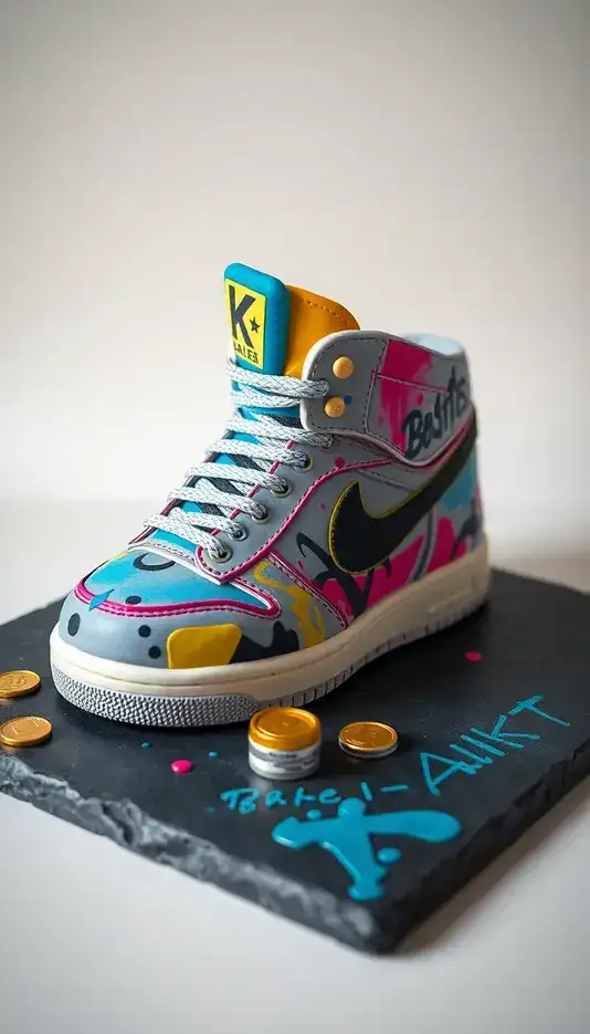Graffiti Style Streetwear Sneaker Cake