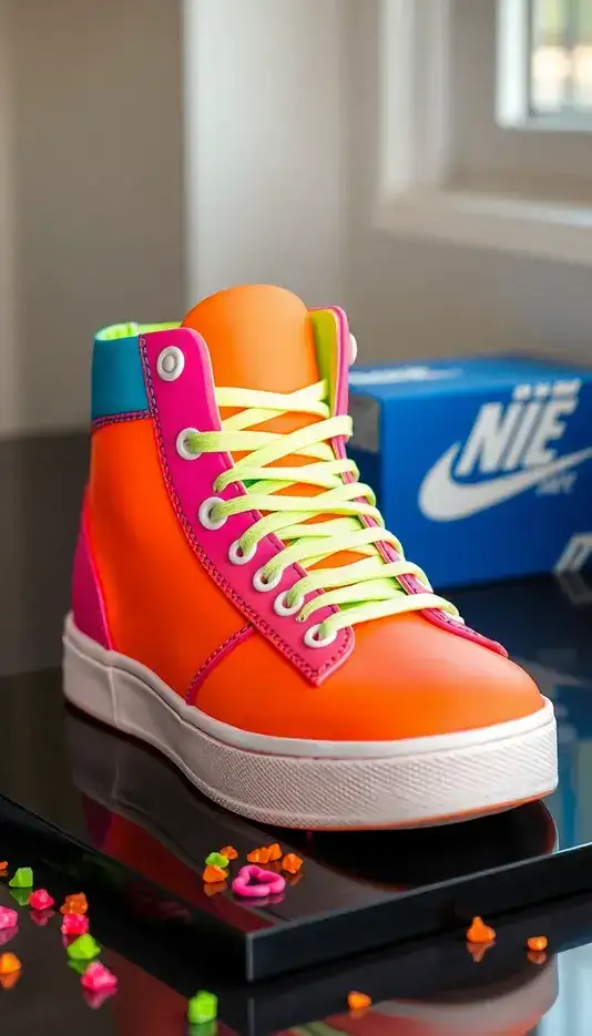Sneaker Cake in Neon Colors