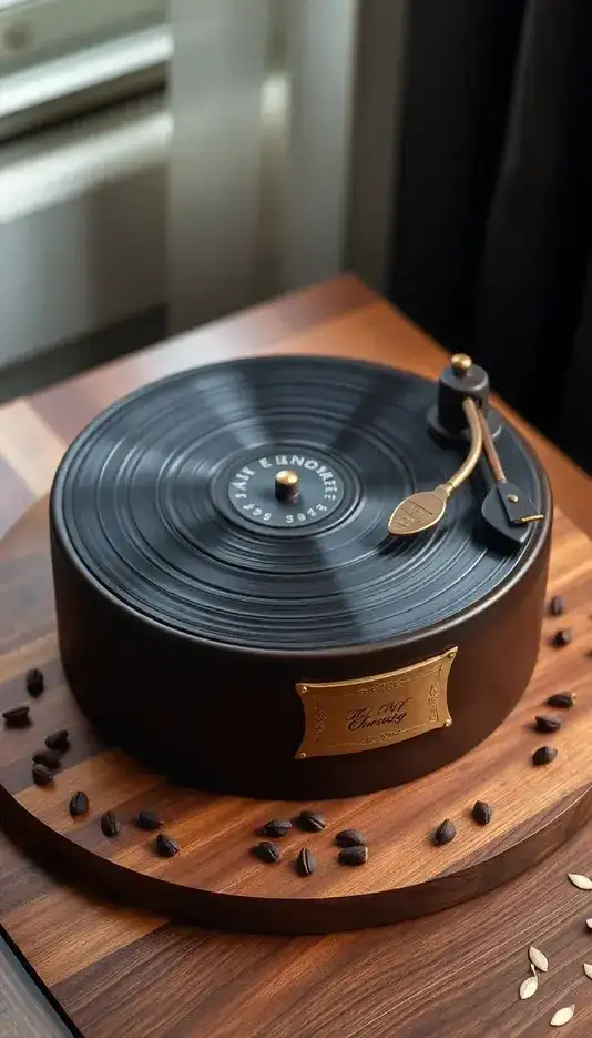 Chocolate Record with Edible Grooves
