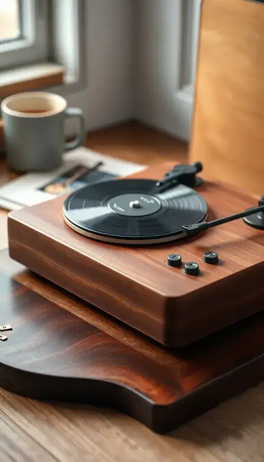 Record Player Cake with Fondant Buttons