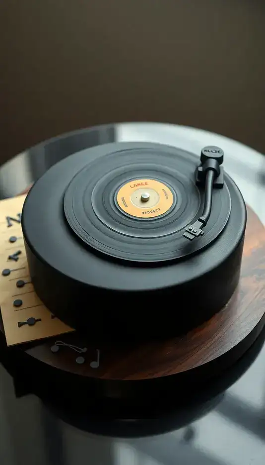 Floral Decor Around the Turntable Cake