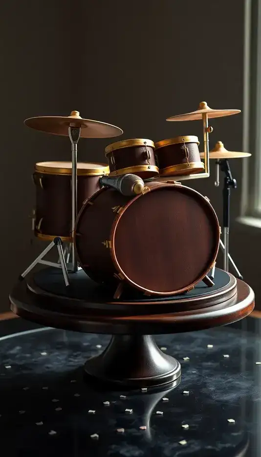 Vintage Jazz Drum Kit Cake