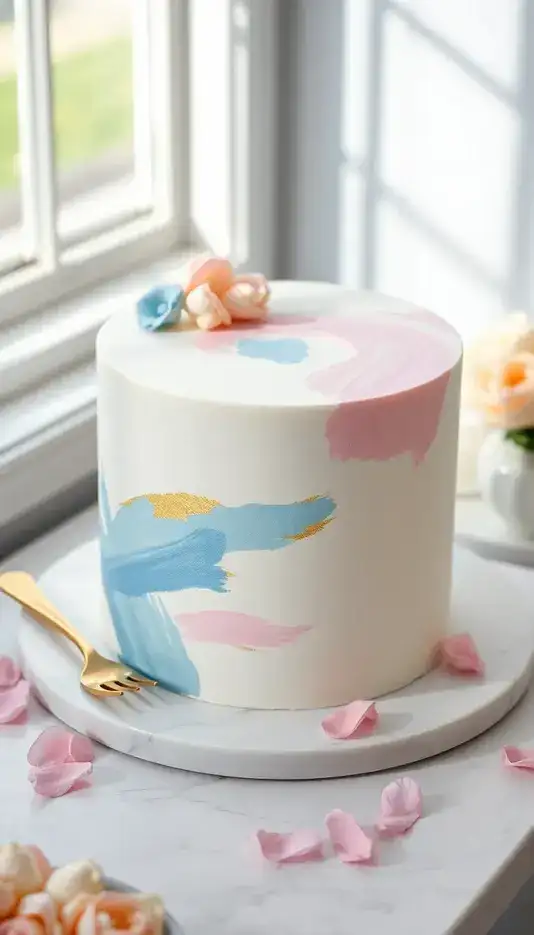 Impressionist Style Paintbrush Cake
