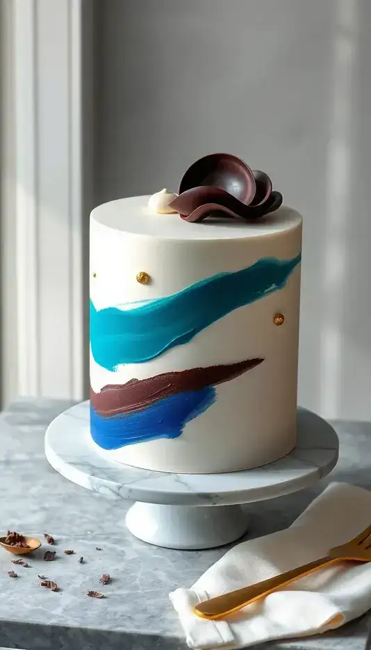 Textured Brushstroke Detail Cake
