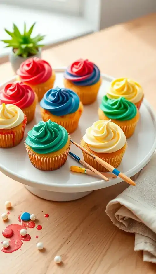 Mini Paint Palette Cupcakes