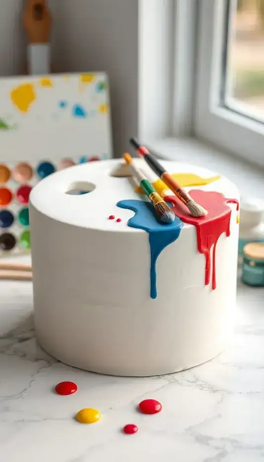 Floral Paint Palette Cake