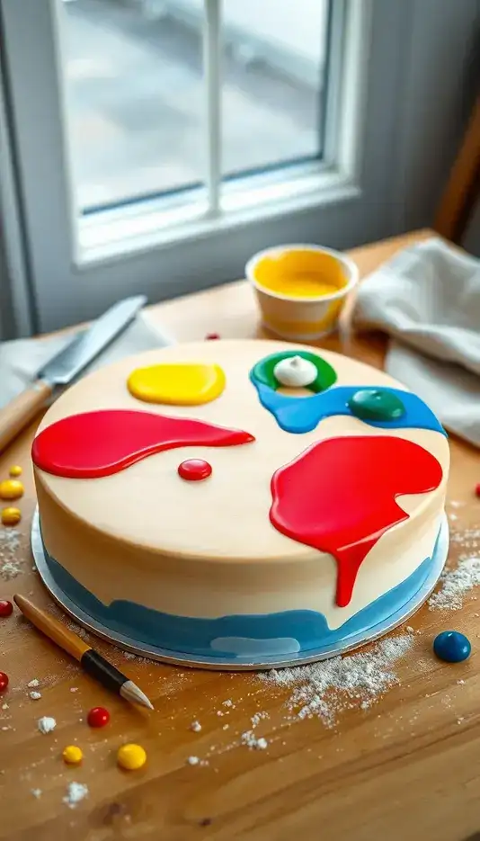 Drip Paint Palette Cake