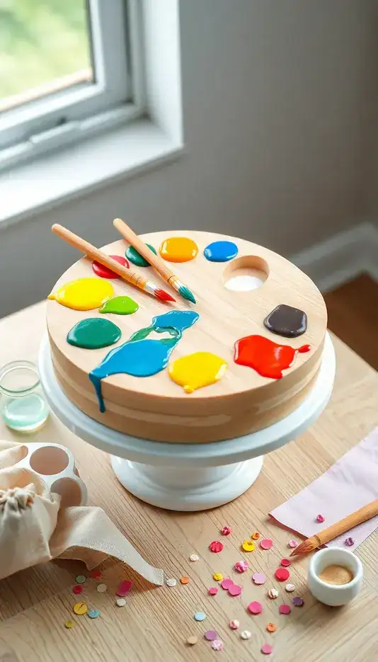 Gold Leaf Brushed Accent Cake