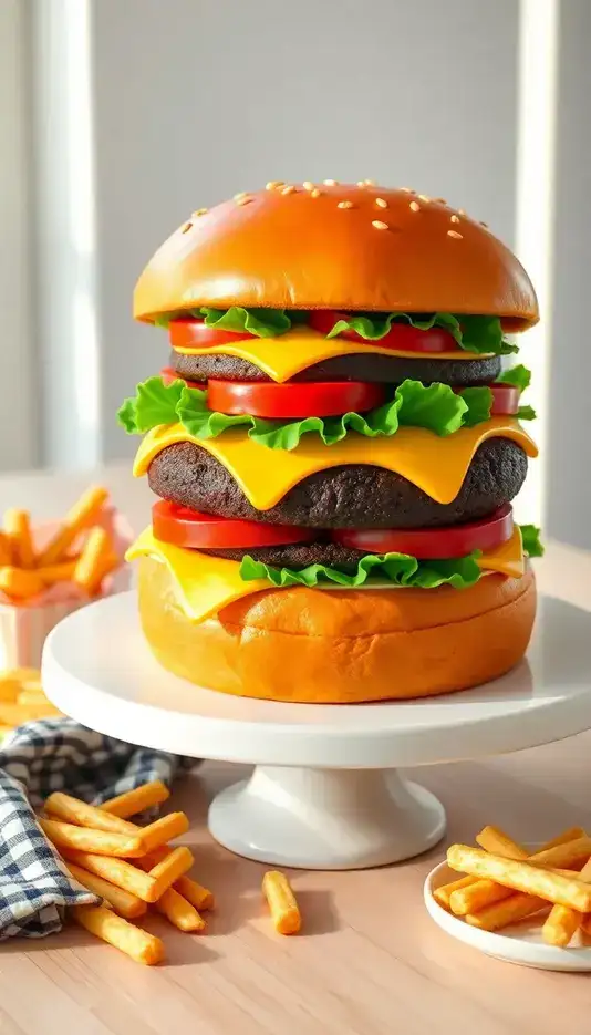 Matte Black & White Striped Cake