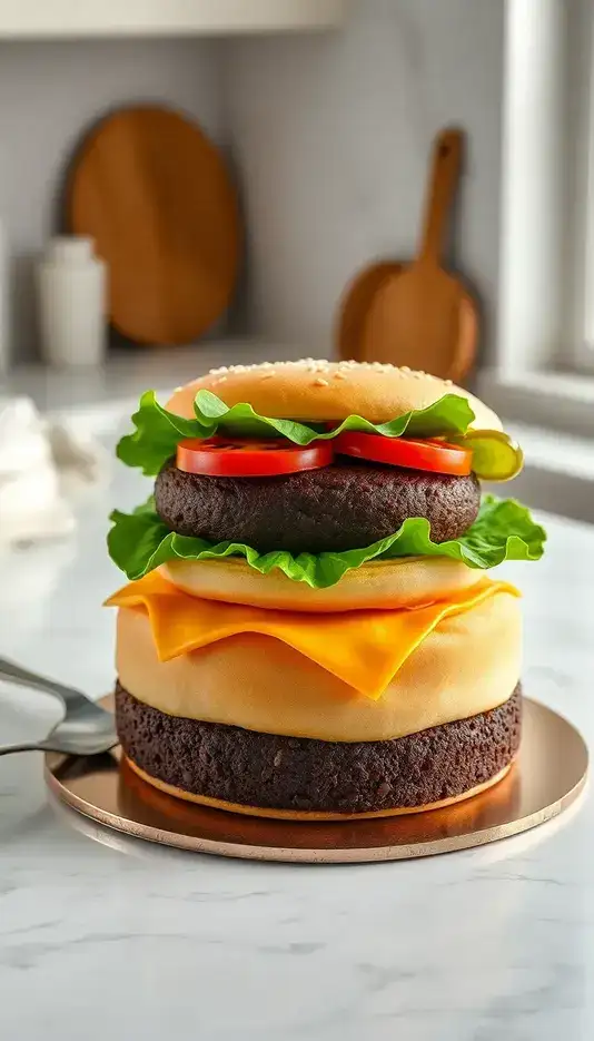 Copper Leaf Angled Cake