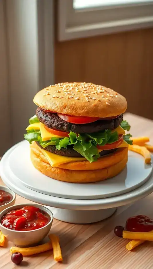 Veggie Lover’s Hamburger Cake Design