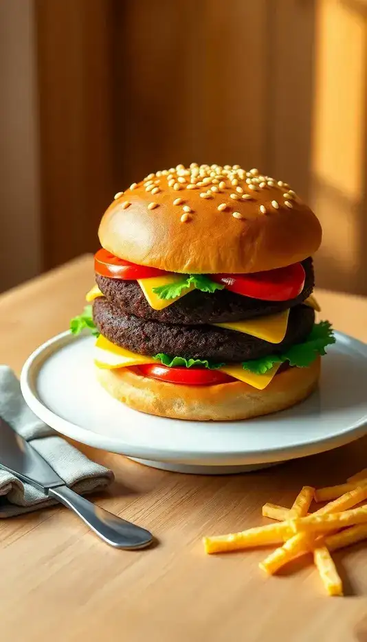 Double Patty Chocolate Burger Cake