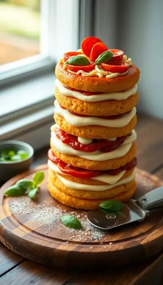 Savory and Sweet Layered Pizza Cake
