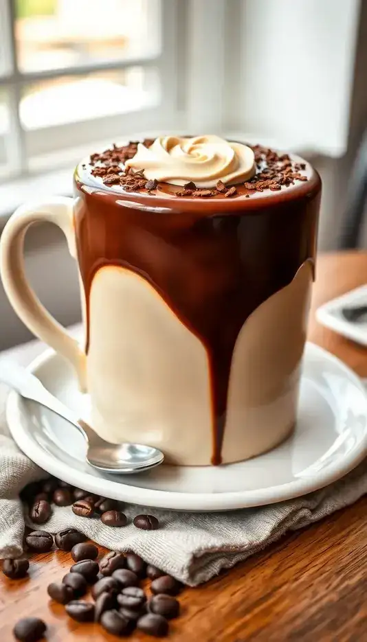 Classic Coffee Mug Cake with Latte Art Detail