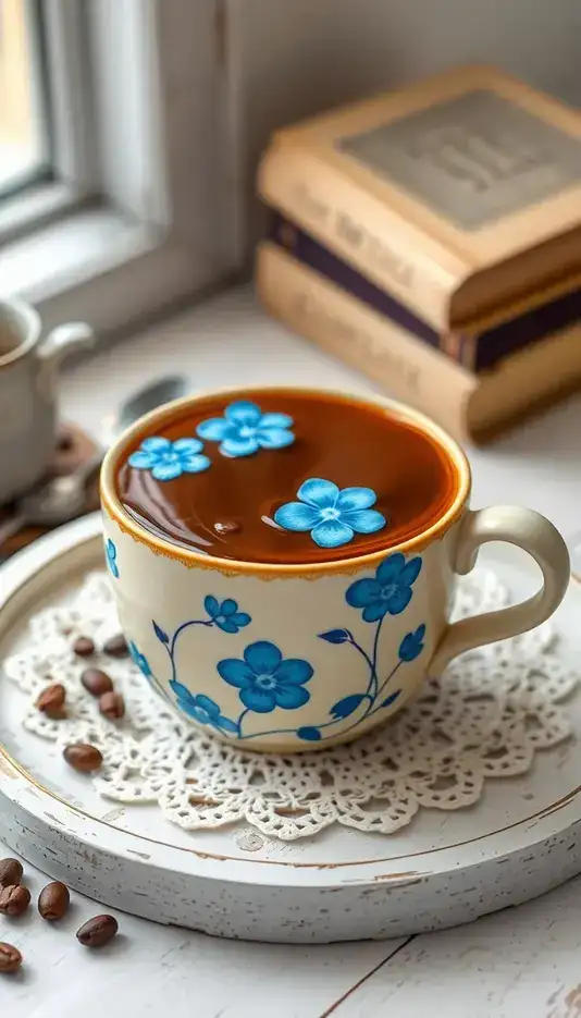 Vintage Ceramic Cup Inspired Coffee Cake