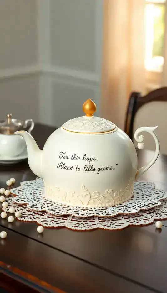 Tea Time Quotes Teapot Cake