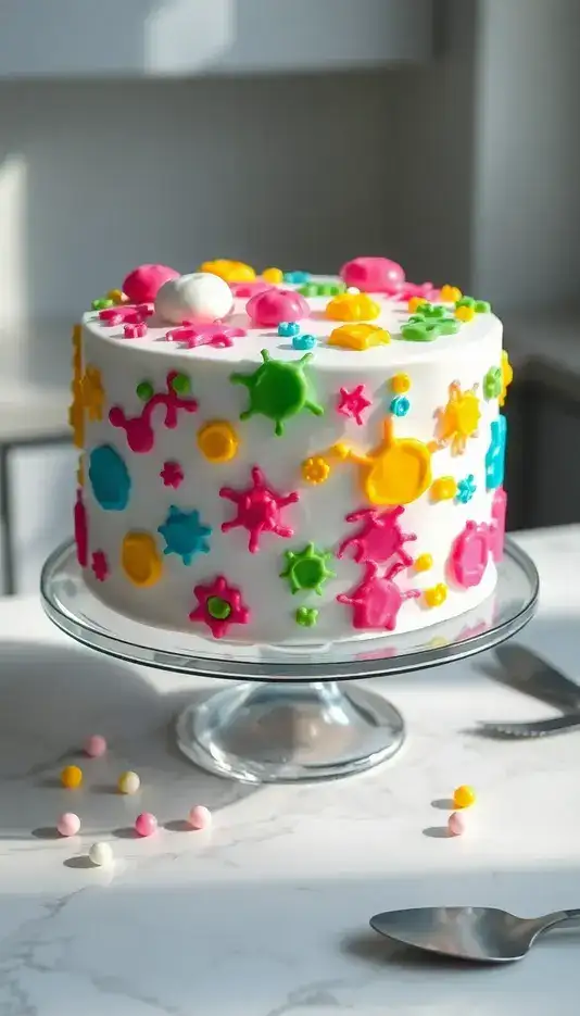 Colorful Bacteria Pattern Cake