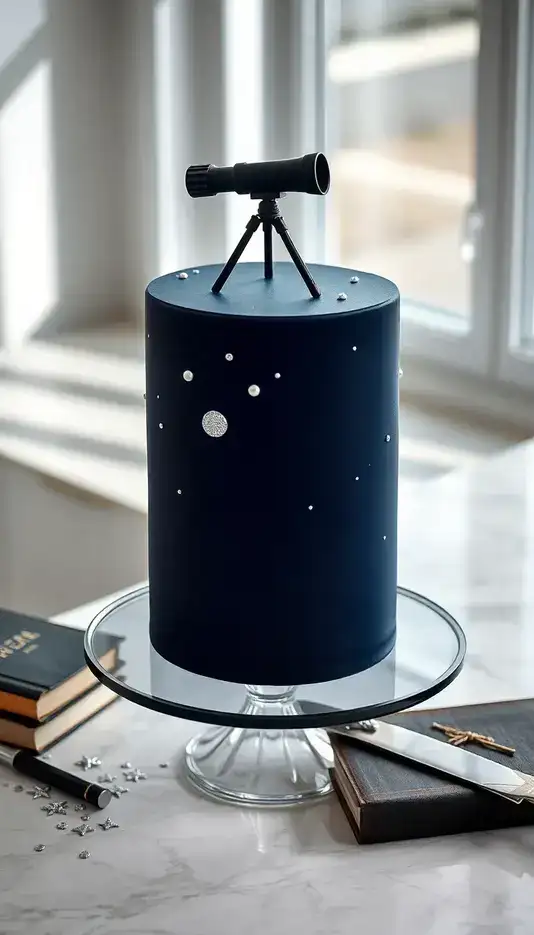 Classic Telescope Silhouette Cake