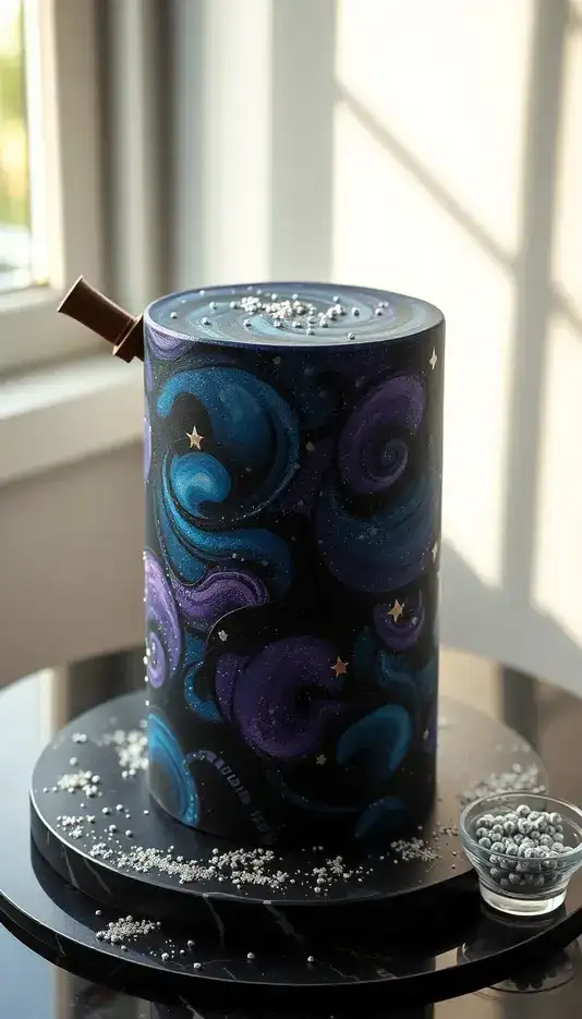 Galaxy Swirl Telescope Cake