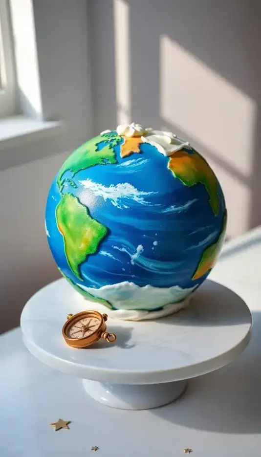 Classic Earth Sphere Cake