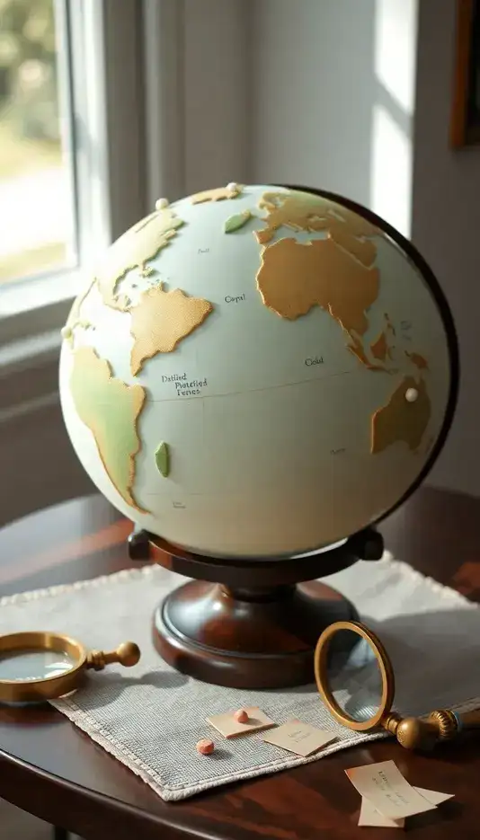 Vintage Globe Illustration Cake