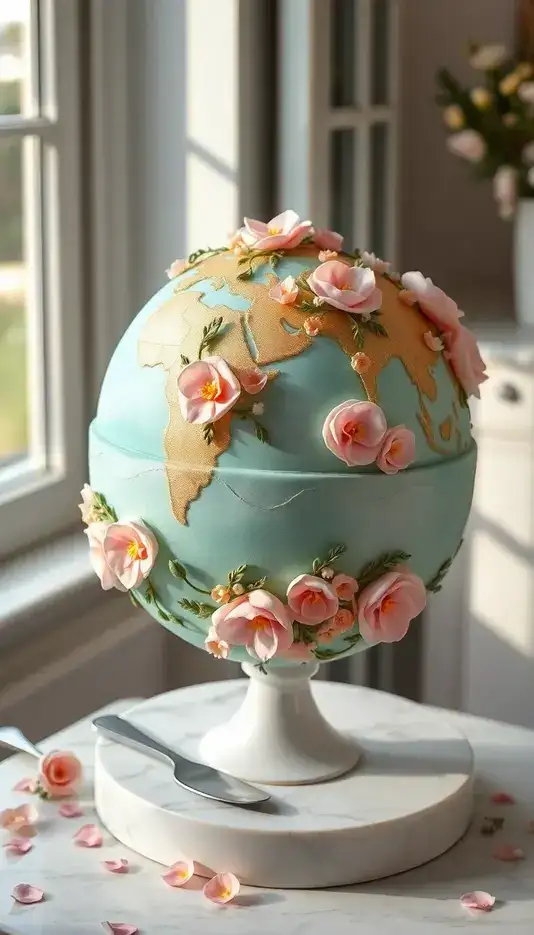 Floral Globe Cake Design