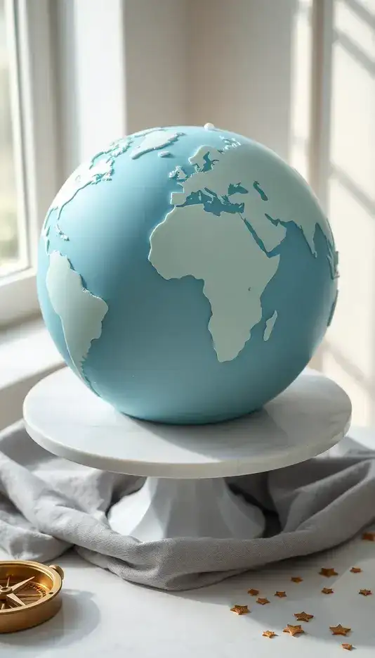 Geometric Globe Pattern Cake