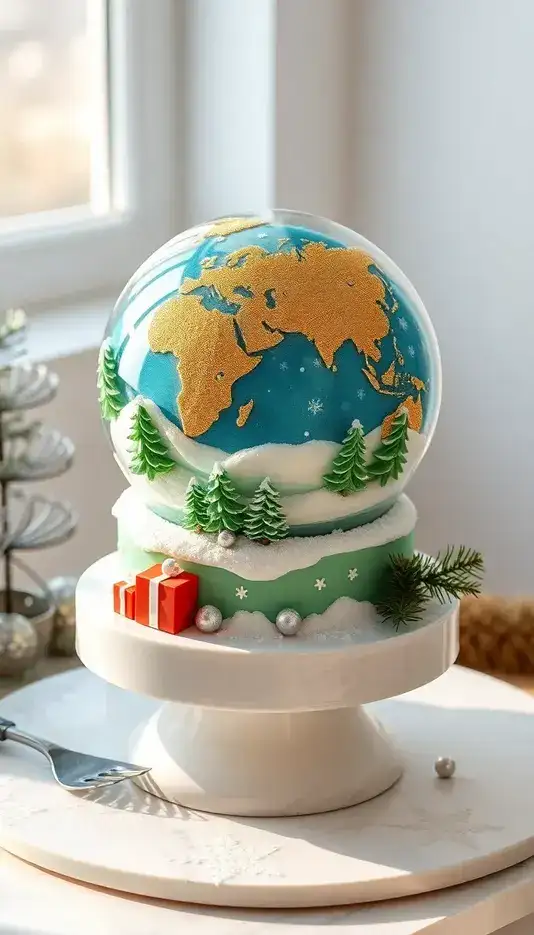 Festive Holiday Globe Cake