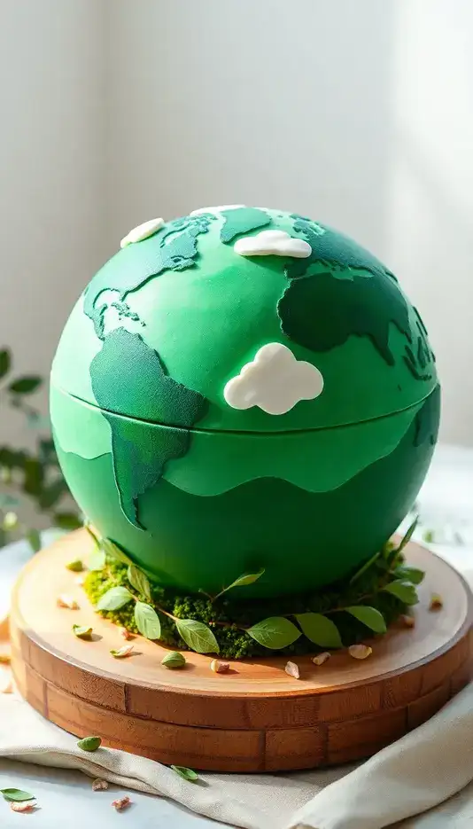 Eco-Friendly Green Globe Cake