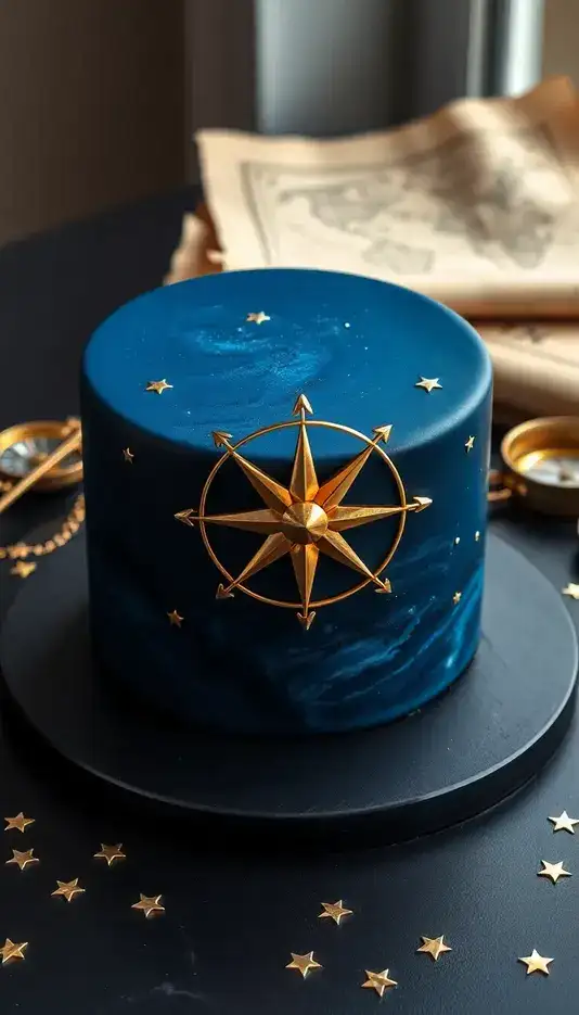 Galaxy Inspired Compass Cake