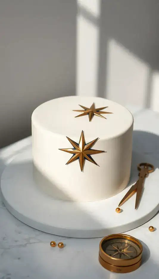 Modern Geometric Compass Cake