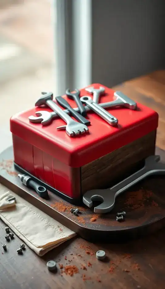 Realistic Wrench and Hammer Cake Toppers