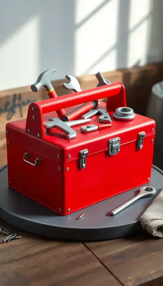 Simple Toolbox Cake with Clean Lines