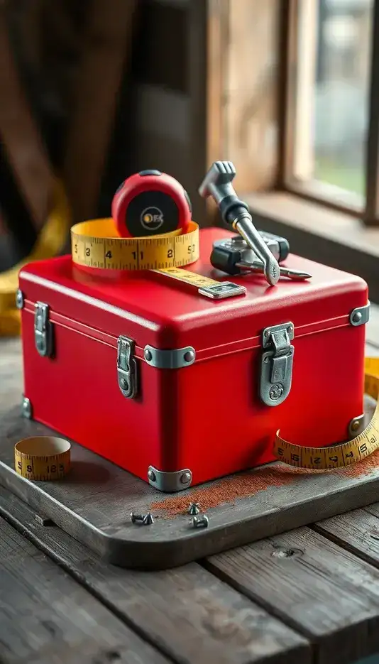 Edible Tape Measure and Level Cake Decor