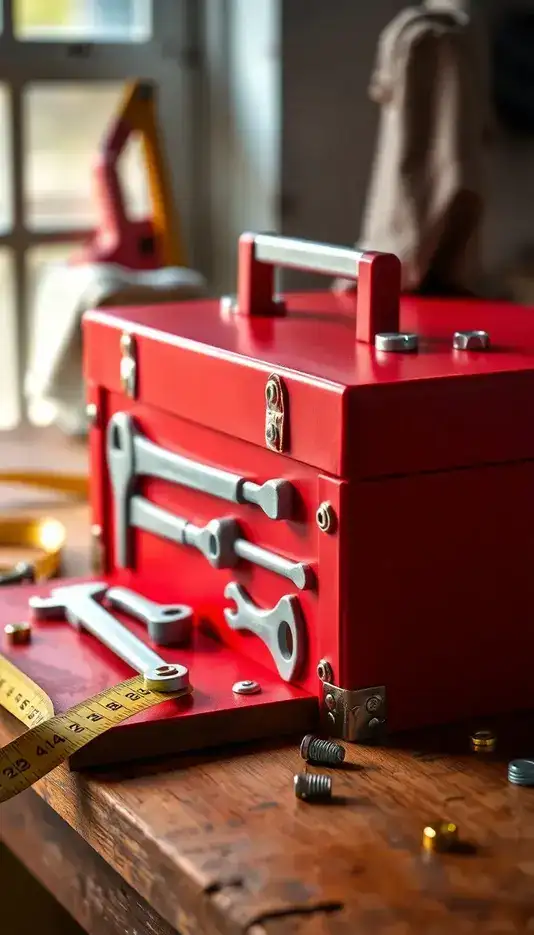 Toolbox Cake with Detailed Tool Compartments