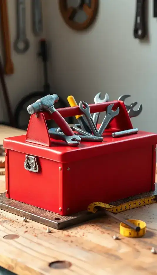 Toolbox Cake with Workshop Background Art