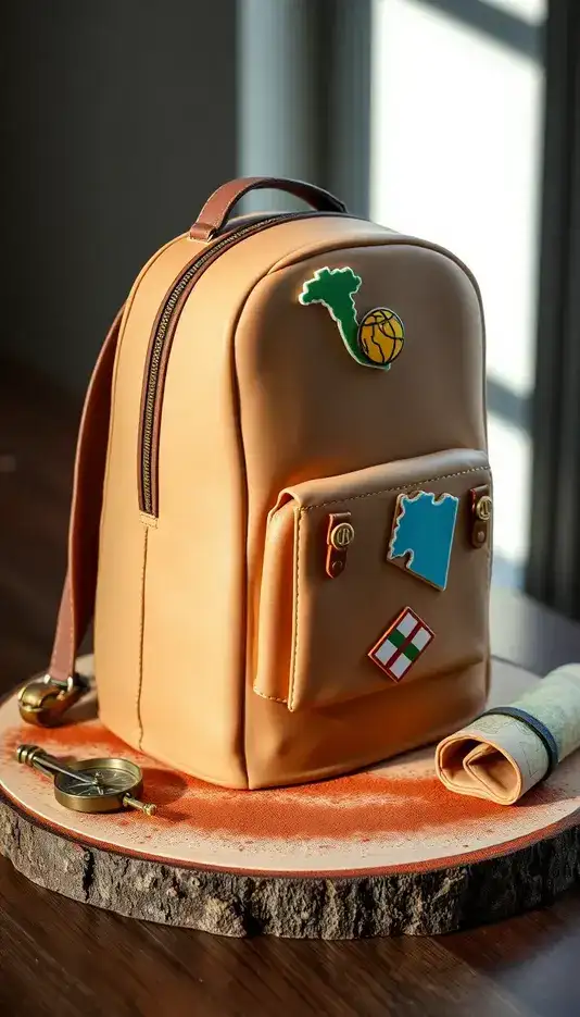 Exploration Route Painted Backpack Cake