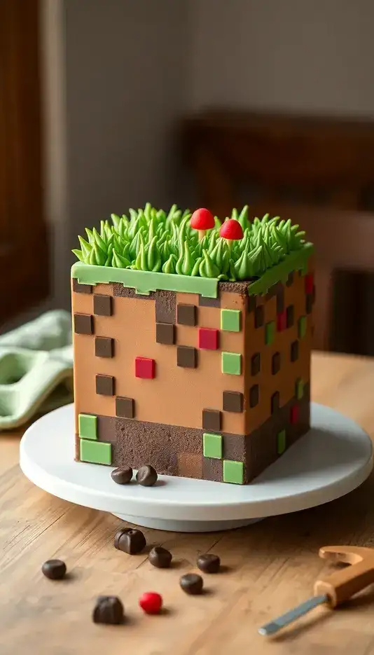 Grass Block Layered Cake