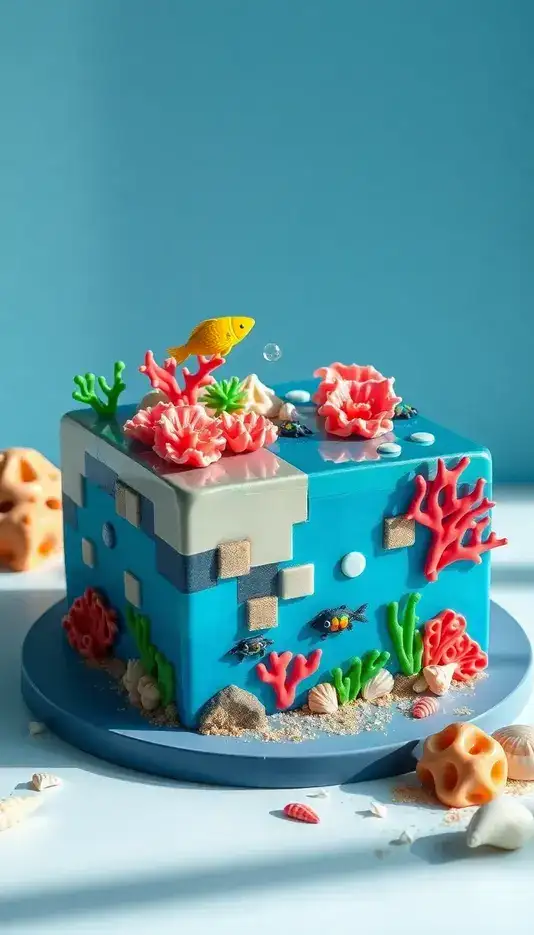 Underwater Ocean Biome Cake